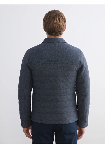 Vision Jakar Kumaş Kapitone Desen Dar/slim Fit Gömlek Yaka Lacivert Erkek Mont modelleri