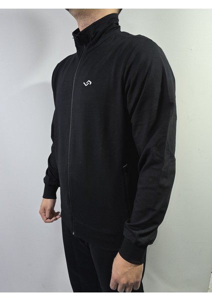 Erkek Rahat Kalıp Dik Yaka Pamuklu 2 Iplik Eşofman Takımı