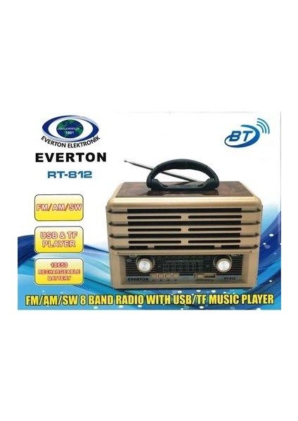 RT-812 Nostaljik Radyo Bluetooth USB Tf Kart Destekli Şarjlı Hoparlör modelleri