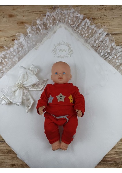 Yenidoğan Ipek Venüs Taç Nakışlı Delüks Kundak Bebek Battaniyesi fırsatları