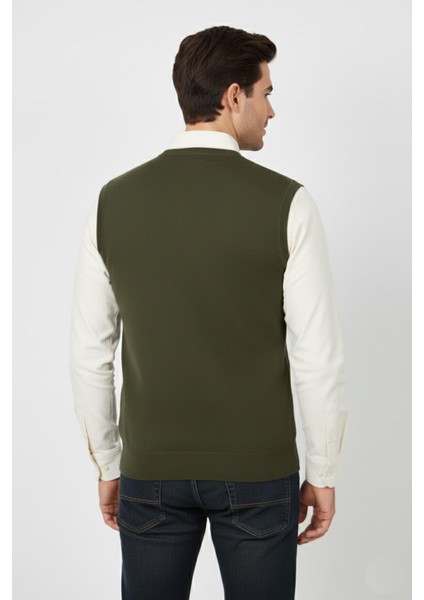 Erkek V Yaka Süveter Çelik Örgü Regular Kalıp BGL-ST04839 modelleri