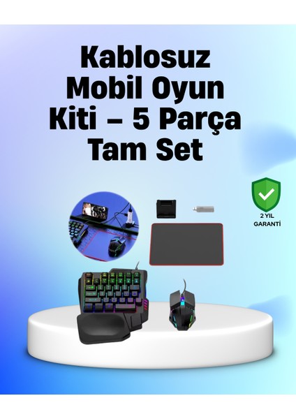 Profesyonel Mobil Lar Için Rgb Klavyeli 5 Parça Oyun Kiti