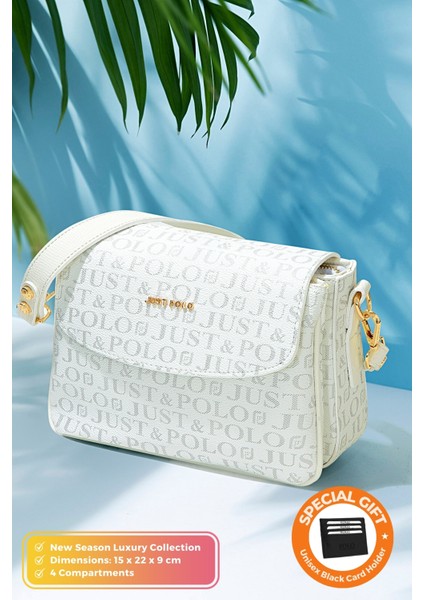 Orijinal Just Polo Collection 4 Bölmeli Lüks Yumuşak Deri Ayarlanabilir Çapraz Askılı Omuz Çantası