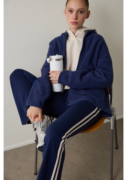 Lacivert Modal Flare (Ispanyol Paça) Yüksek Bel Pantolon indirimleri