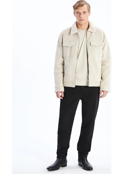 Vision Ekru Dar/slim Fit Kürk Yaka Peluş Astarlı Süet Erkek Mont fiyatları