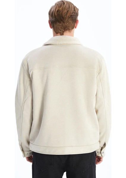 Vision Ekru Dar/slim Fit Kürk Yaka Peluş Astarlı Süet Erkek Mont fırsatları