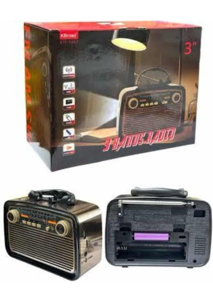 Nostalji Ra Bluetooth Hoparlör Usbsd Kart Giriş LED Fener Işıklı Bataryalı Pilli modelleri