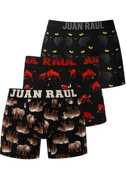 Siyah 3’lü Desenli Boxer Seti – %95 Pamuk Likralı Boxer 2603107