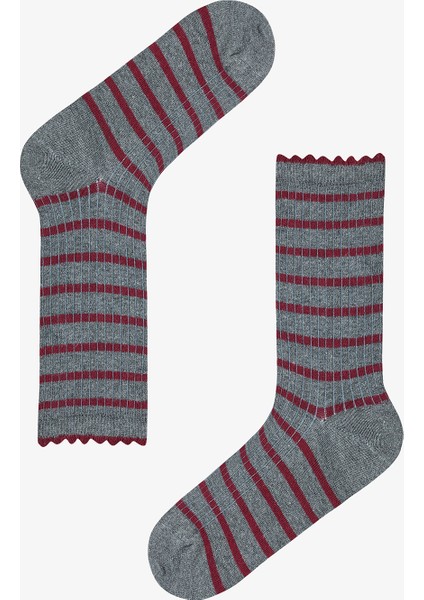 5 Çift Pamuklu Karışık Kalp Desenli Fırfırlı Soket Çorap fiyatları