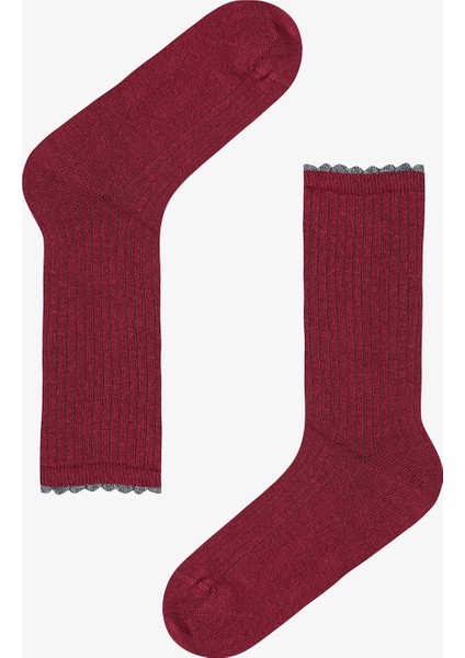 5 Çift Pamuklu Karışık Kalp Desenli Fırfırlı Soket Çorap modelleri