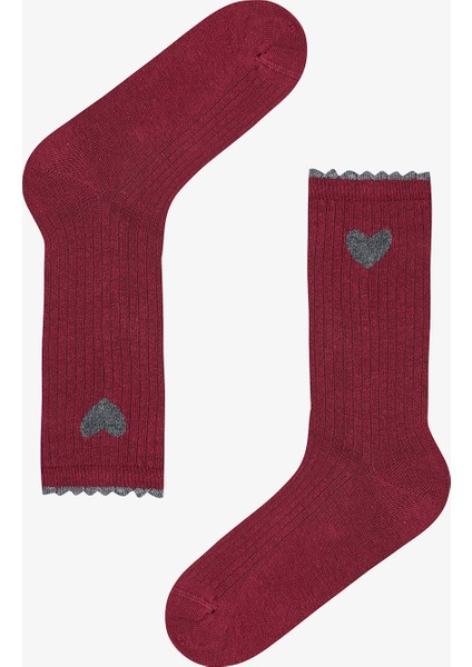 5 Çift Pamuklu Karışık Kalp Desenli Fırfırlı Soket Çorap indirimleri