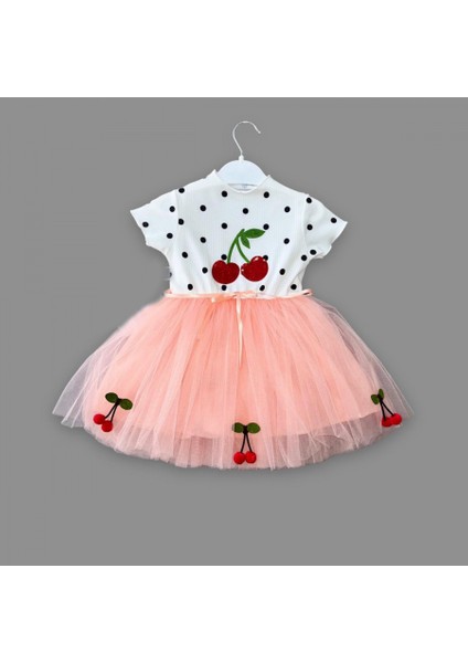 1-2-3 Yaş Payetli Kiraz Nakışlı Kiraz Etekli Kız Bebek Tütü Elbisesi fiyatları