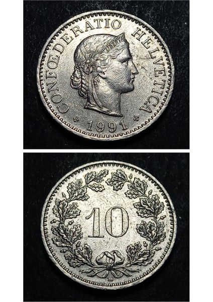3996368DDA9F8D791D 1991 Isviçre 10 Rappen Ça/çil Madeni Para