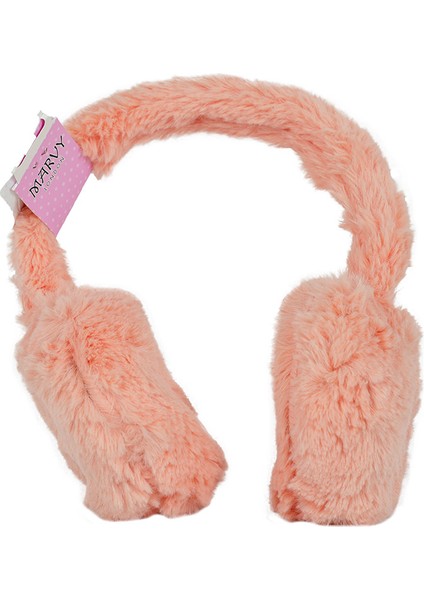 Peluş Kulaklık Plastik Aksamlı Somon