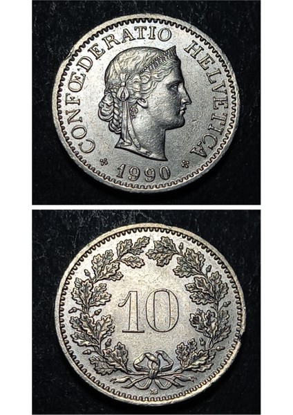 3996368DDA9F584567 1990 Isviçre 10 Rappen Ça/çil Madeni Para