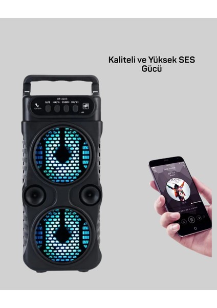 Kablosuz LED Işıklı Bluetooth Hoparlör – Fm Radyolu Mikrofon Girişli - M188B498-N08188 fırsatları