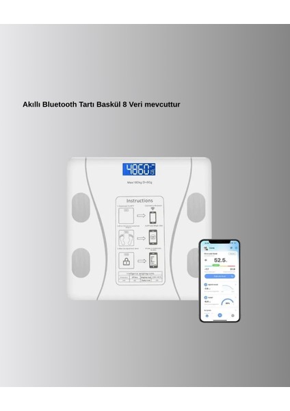 Xmpdby Akıllı Dijital Baskül – Bluetooth Bağlantılı, 8 Ölçüm Verili, Akıllı Vücut Tartısı modelleri