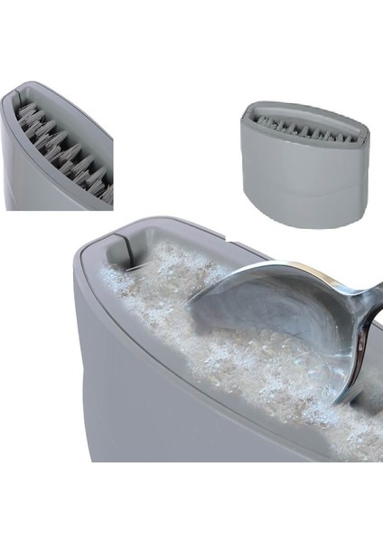 Banyo Mutfak Için Lotus Sabunluk + Vantuzlu Çift Fırçalı Çatal Kaşık Yıkama Aparatı 2li Set X9T3QA fırsatları