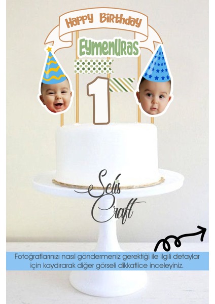 Doğum Günü Pastası Fotoğraflı Kişiye Özel Dekor Süslemesi