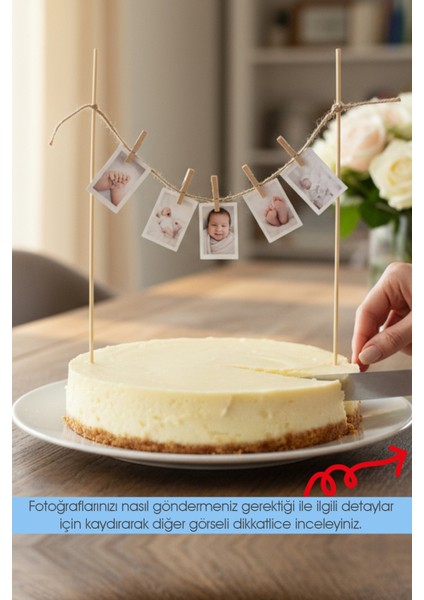 Mini Fotoğraflı Kişiye Özel Doğum Günü Pasta Süslemesi