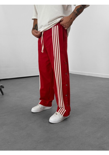 Şeritli Kırmızı Erkek Baggy Pantolon COC1060 modelleri