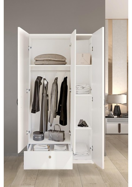 Oskar 3 Kapaklı Elbise Dolabı-3 Kapılı Gardırop fiyatları