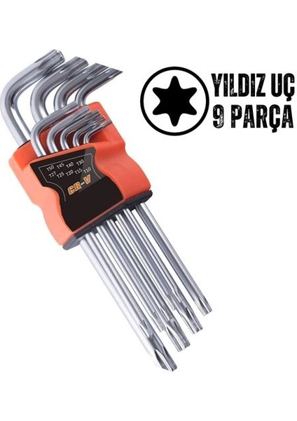 Hsnet Yıldız Torx Combination 9 Parça Alyan Seti - F408K670-U85408