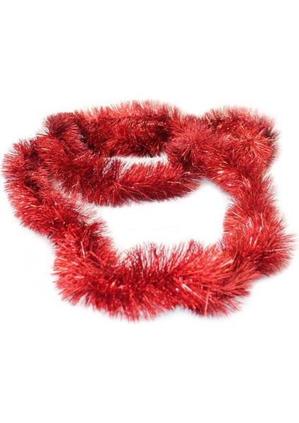 Metalize Sim Süs Yılbaşı ve Parti Dekoru – Kırmızı 6 cm 2 mt fiyatları