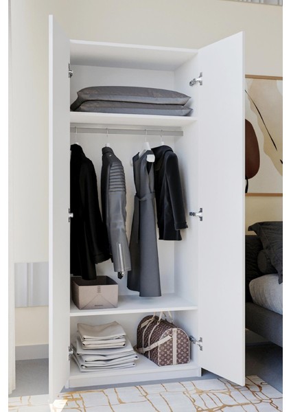 Oskar 2 Kapaklı Elbise Dolabı-2 Kapılı Gardırop modelleri