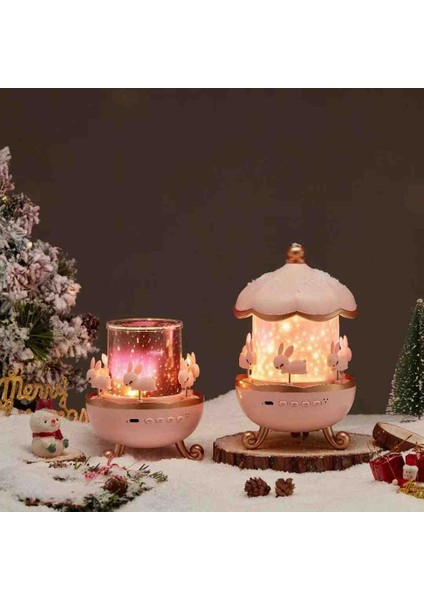 Tavşan Atlıkarınca Uyku Melodi Özellikli ve Değişken Figürlü Projektör Gece Lambası fiyatları