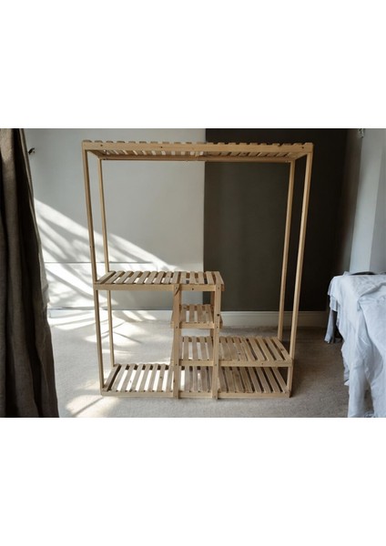 Ahşap Çam Açık Elbise Dolabı fiyatları