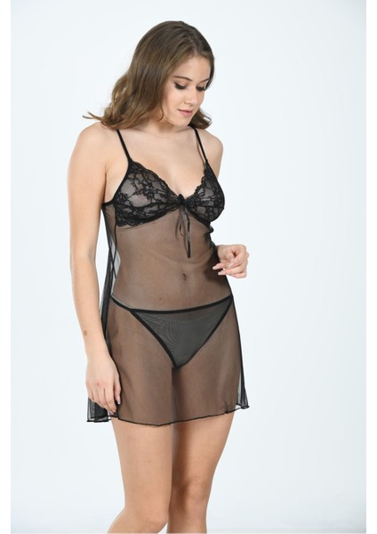 Siyah Tül Gecelik - 645 fırsatları