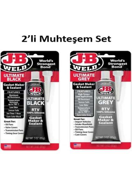 J-B Weld Ultimate Grey Conta - Jb Weld Ultimate Black Conta 3oz (Sıvı Conta)