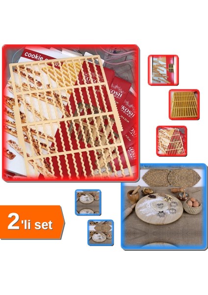 2 Adet Galeta - Kraker Kalıbı + Kurabiye Kalıbı Metal Mini 4 Parça - 2li Set F1E9R0