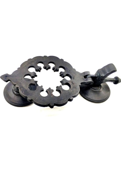 Antika Tarz Dekoratif Pirinç Osmanlı Kapı Tokmağı, Taktak 265X75MM, Oksit