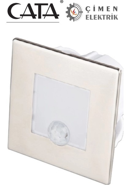 Cata Ct 5183 1.5 W Radar Sensörlü Kare Koridor Aydınlatması 6400K Beyaz Işık
