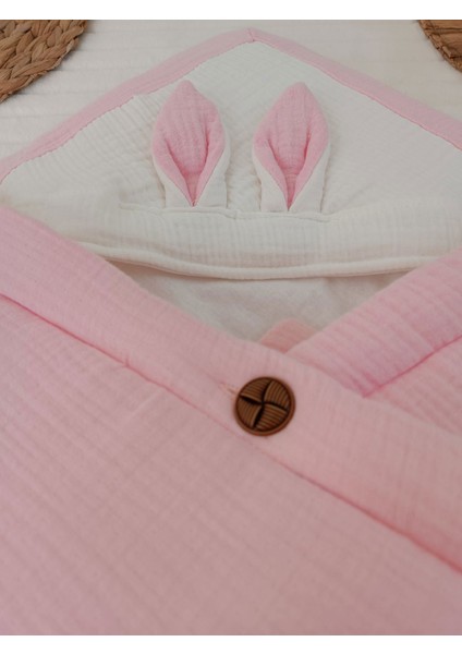 Yenidoğan 4 Kat Müslin Kumaş Kulaklı Patili Fiyonk Bebek Battaniyesi Kundak modelleri