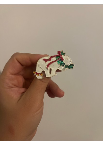 Yeni Yıl Hediyesi Kutup Ayısı Yılbaşı Broş