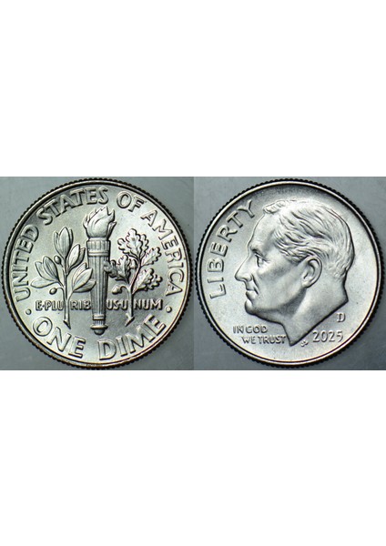 Amerika Birleşik Devletleri 1 Dime 2025 D. One Dime-Roosevelt. Çil.