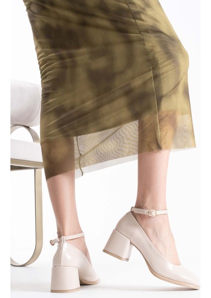 Sansa Bej Rugan Kadın Topuklu Ayakkabı modelleri