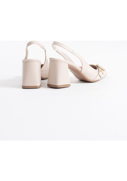 Keira Bej Cilt Kadın Topuklu Ayakkabı fırsatları