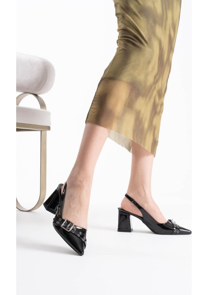 Keira Siyah Rugan Kadın Topuklu Ayakkabı indirimleri