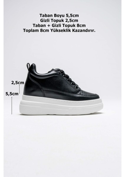 Lauren Kadın Gizli Topuk Beyaz Tabanlı Siyah Spor Ayakkabı fiyatları