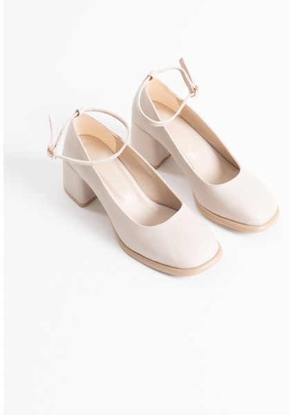 Sansa Bej Cilt Kadın Topuklu Ayakkabı fırsatları