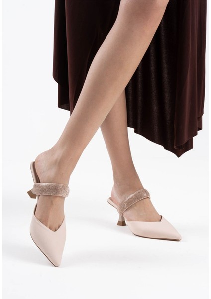 Nina Topuklu Bej Kadın Terlik