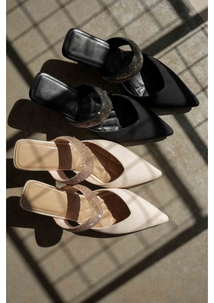 Nina Topuklu Bej Kadın Terlik