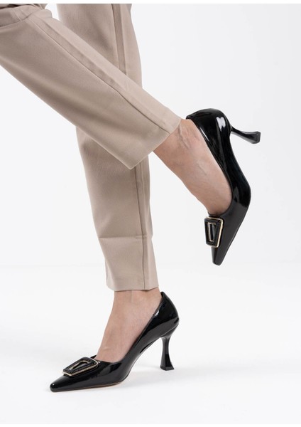 Nora Kadın Siyah Rugan Ayakkabı