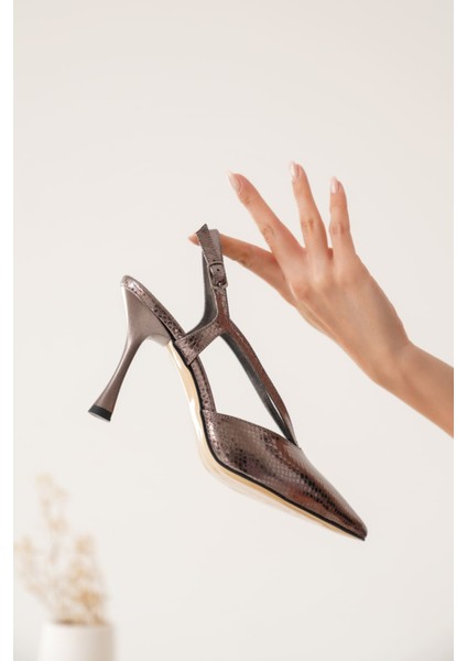 Violet Kadın Platin Topuklu Ayakkabı fırsatları