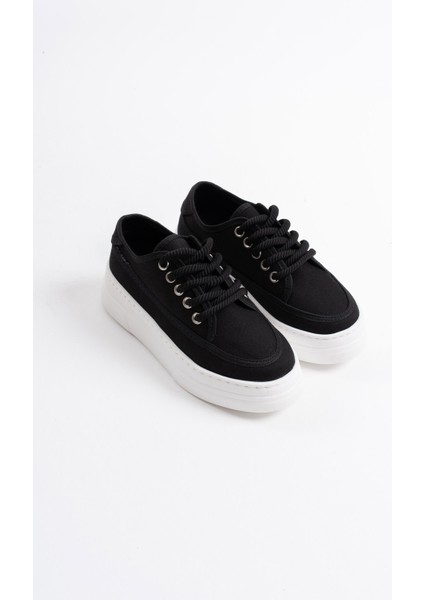 Glown Kadın Siyah Keten Spor Ayakkabı fiyatları