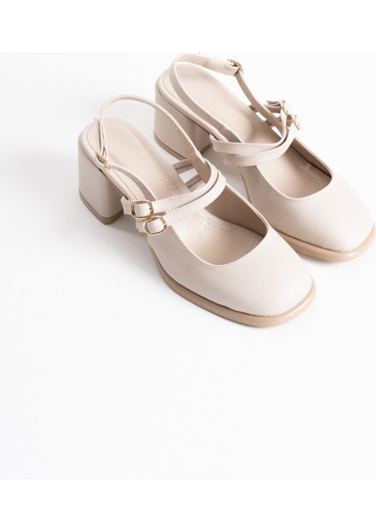 Faye Bej Cilt Kadın Topuklu Ayakkabı modelleri